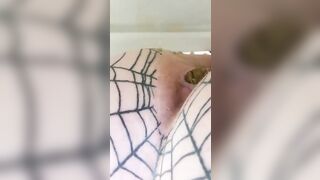 Sticky hard poop sweet closeup