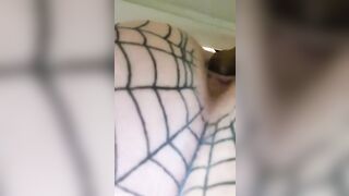 Nerdy mature lady dropping poop