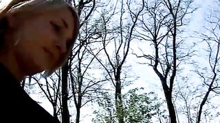 Pretty big booty girl poops outdoor nicely