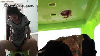 Skinny girl and dirty slave