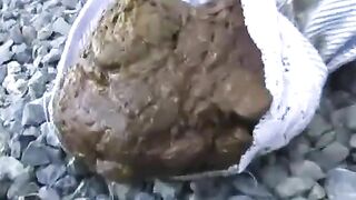 Cute Asian girl poops in her panty