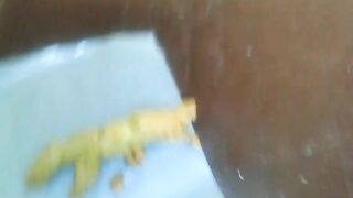 Releasing long poop on the floor