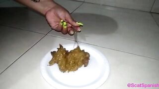 Thick poop on the plate