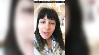 Hairy pussy hot brunette girl poops