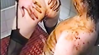 Enema with champagne