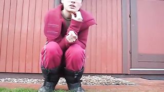 Pooping on the grass