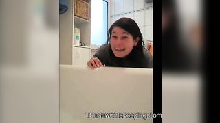 Talking shit while pooping