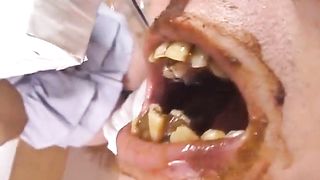 Brushing her teeth with scat