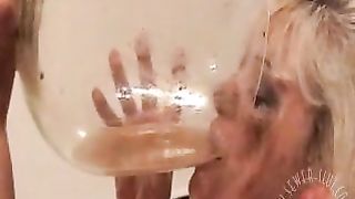 Eating poop from a plate