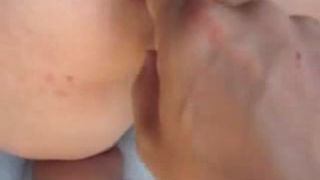 Fingering a BBW slut in the ass