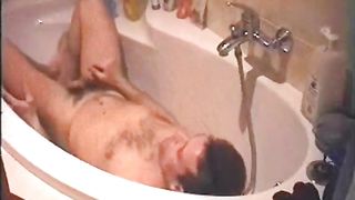 Eating poop in the tub