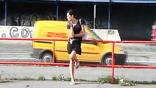 Shitting in her panties in public
