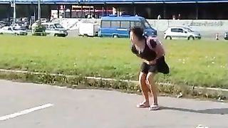 Shitting in her panties in public