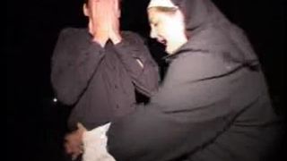 Nun having fun with scat