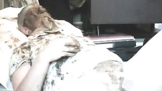 Amateur slut sleeping with poop on her face