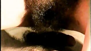 Retro hairy wife poops on the cock