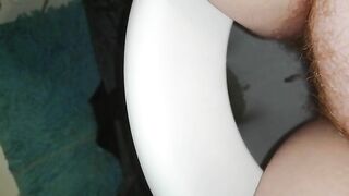 Thick dark turd drop