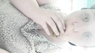 Chubby curvy milf eating big load