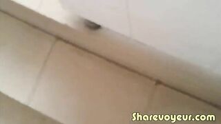 Voyeur gets caught spying on Asian woman shitting