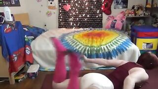 Yoga teen and messy diaper