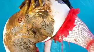 Babe with thick poop covered ass love teasing and fingering