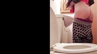 Beautiful hot teen girl teasing and pooping