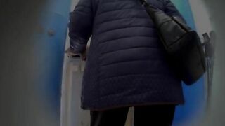 Amateur mature lady hidden poop cam