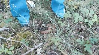 Dropping shit in the woods