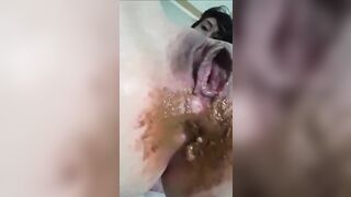 Girl takes a massive shit on the toilet