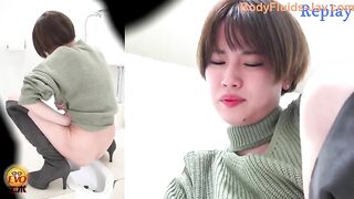 Nice looking hairy Japanese gal shitting