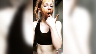 Panty poop and shit licking play