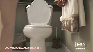 Big solid poop on the bathroom floor