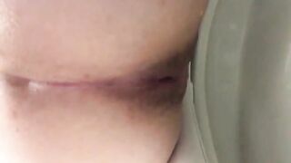 Kinky gal pooping nice turd