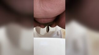 Horny bbw lady pooping thin load
