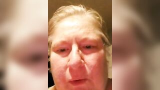 Kinky mature blonde lady licking shit