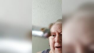 Mature bbw lady licking turd