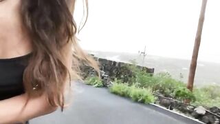 MILF poops at the roadside