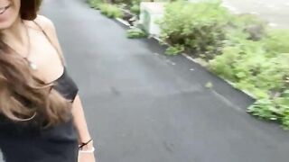 MILF poops at the roadside