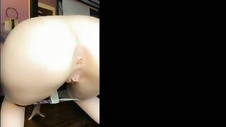 Punk chick masturbates and poop