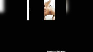 Chubby ass young lady poops at home