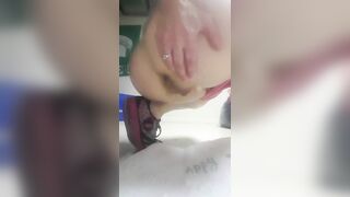 Gorgeous babe poops on the floor