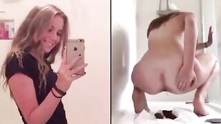 Comp of hot blonde girls pooping side by side