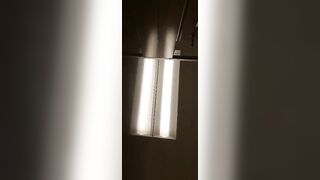 Girl in fishnet stockings licks shit from the floor