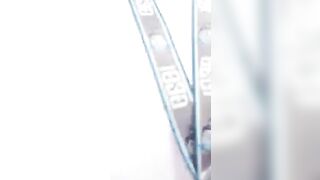 Girl with a drawn on ass tattoo lets out a big shit