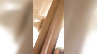 Chick slides her ass over a fresh shit on the floor