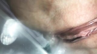 Naked girl enema and poop in the bath tub