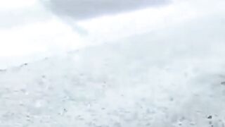 Stunning blonde piss and poo at the roadside