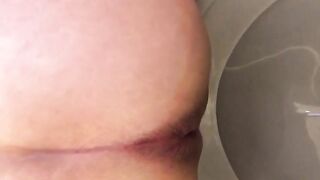 Young pooping babe and toilet