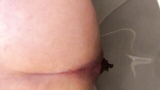 Young pooping babe and toilet