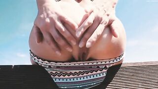 Outdoor hot poop closeup